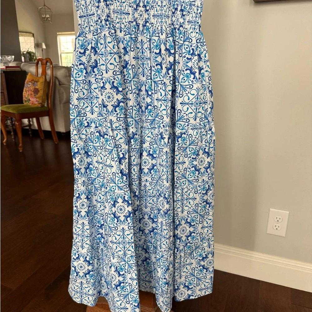 Hill House Ellie Nap Dress in Blue Mosaic - Picture 15 of 16